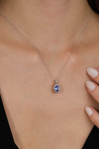 0,79 Karat tanzanite Anturaj Kolye - 2