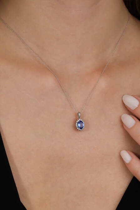 0,79 Karat tanzanite Anturaj Kolye - 2