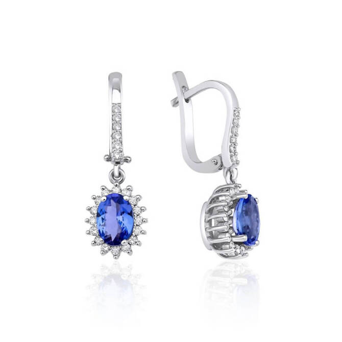 1,58 Karat Oval Tanzanite Anturaj Küpe - 1
